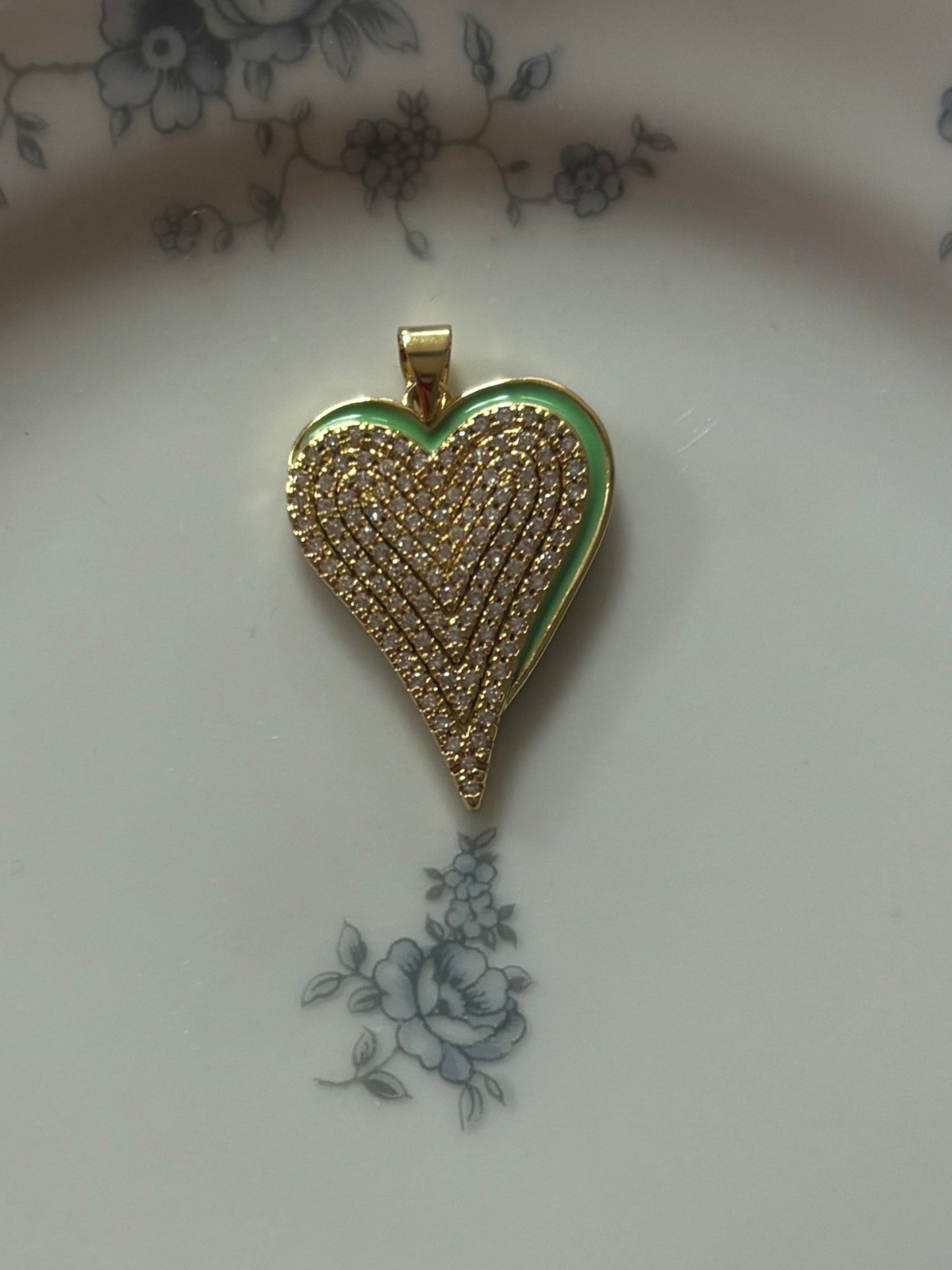 Light Green Bling Heart